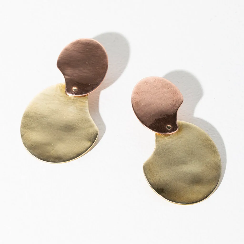 SALE - Palette Statement Earrings - Mixed Metals