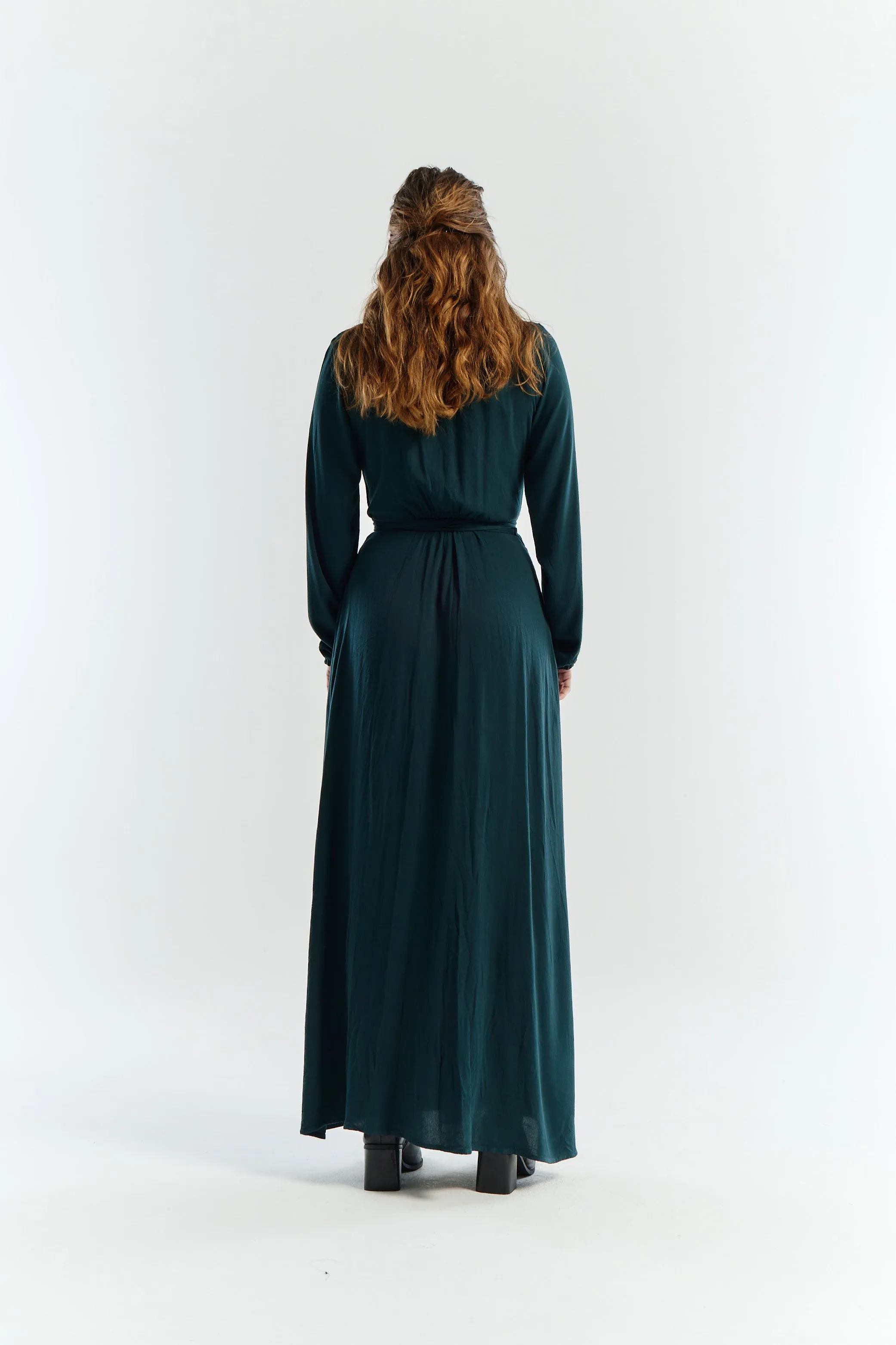 Saturn Wrap Dress | Emerald