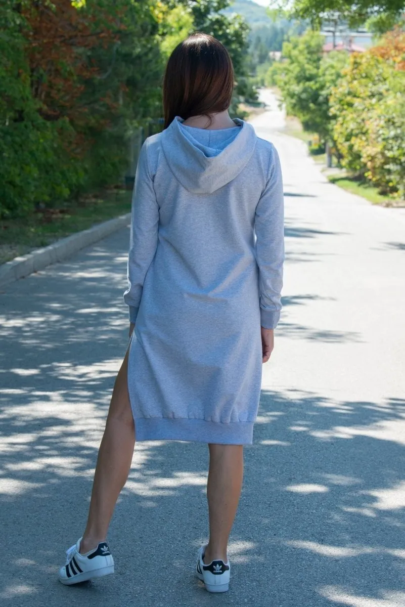 Short Grey Sweatshirt Dress SIMONA