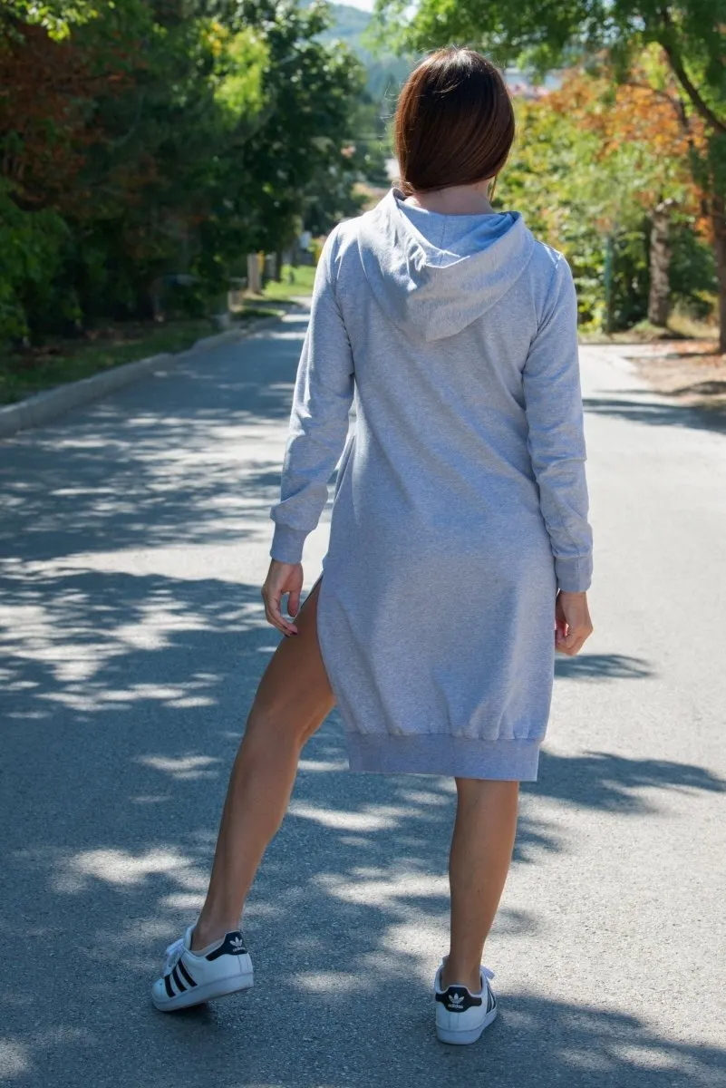 Short Grey Sweatshirt Dress SIMONA