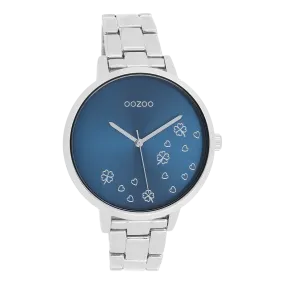 Silver coloured OOZOO watch with silver coloured stainless steel bracelet - C11121