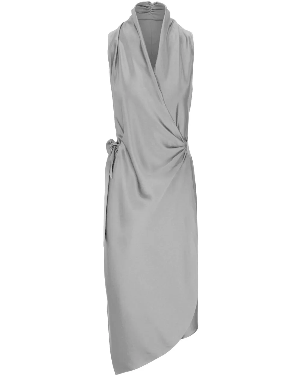 Silver Victor Wrap Dress