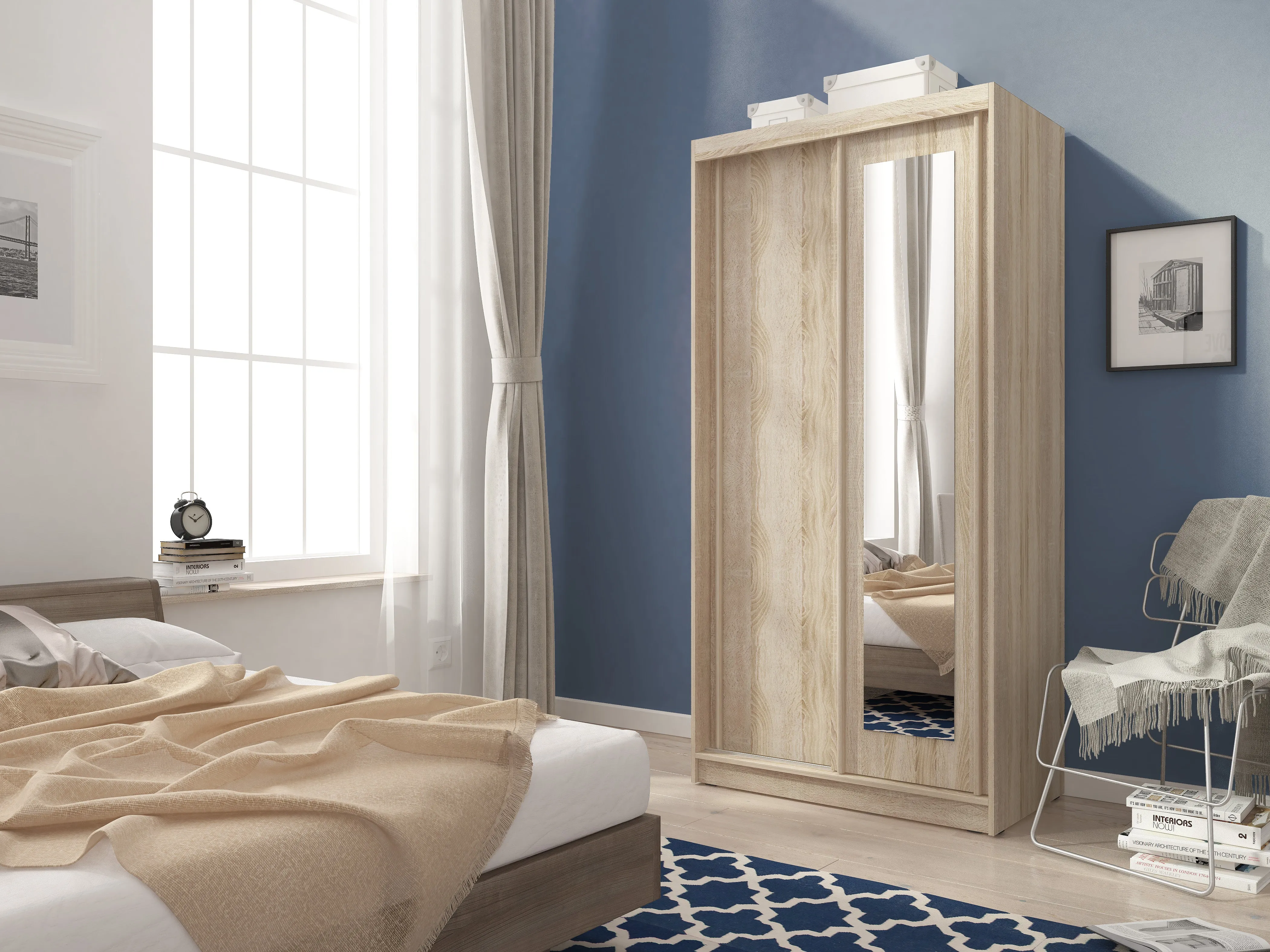 SLIDING DOOR WARDROBE ALASKA 100CM SONOMA