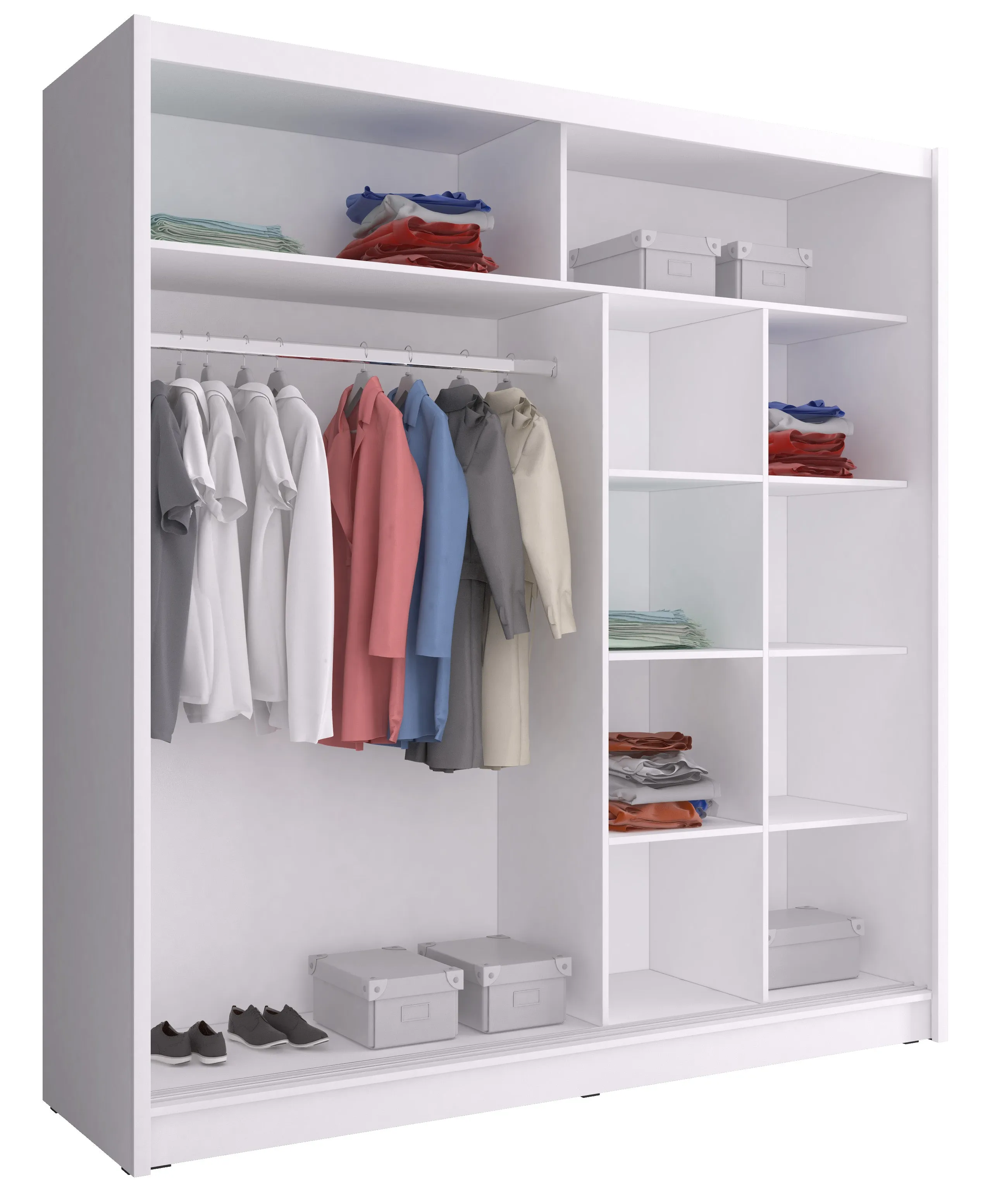 SLIDING DOOR WARDROBE MAJA I ALU 200CM WHITE