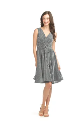 Sparkle Pewter Wrap Dress