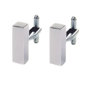 Stainless Steel Cufflinks - "Long Bar"