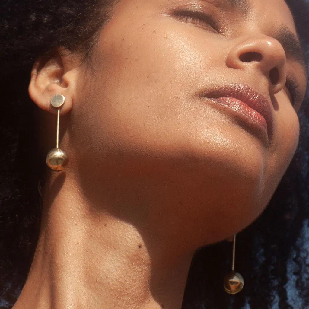 Strength Pendulum Earrings - Brass