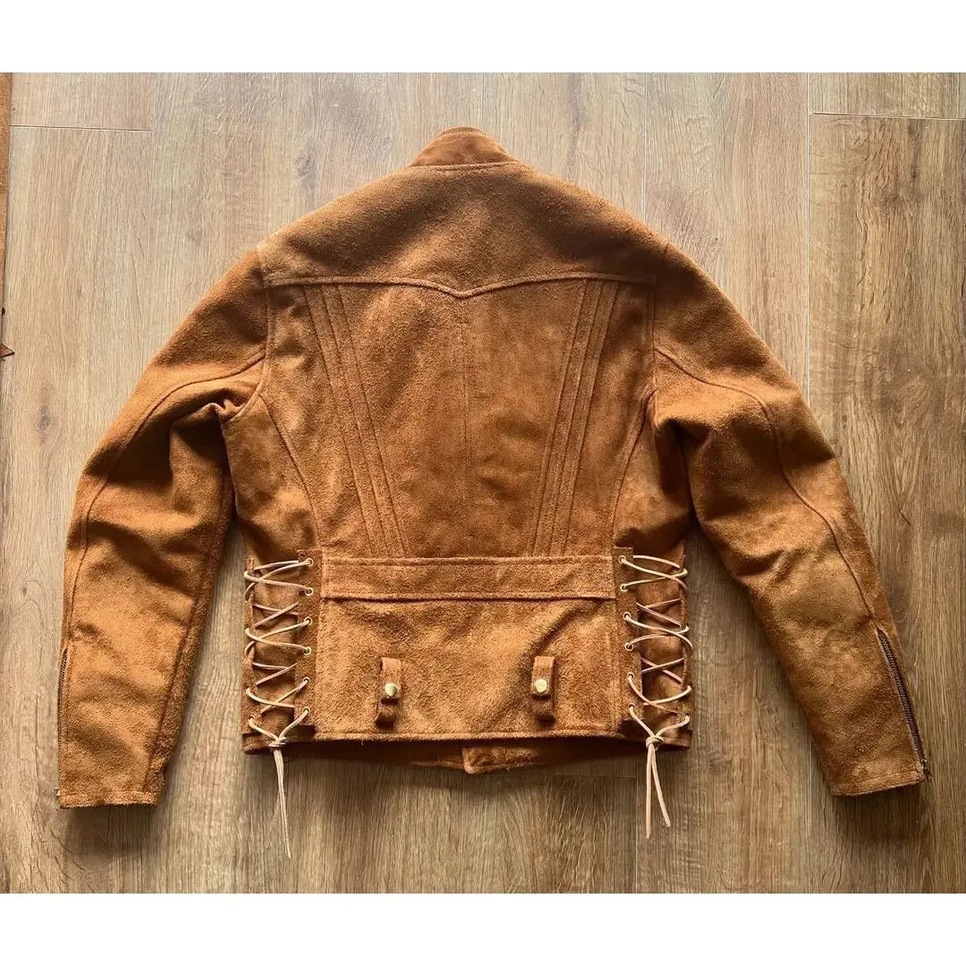 Suede Back Laces Leather Jacket