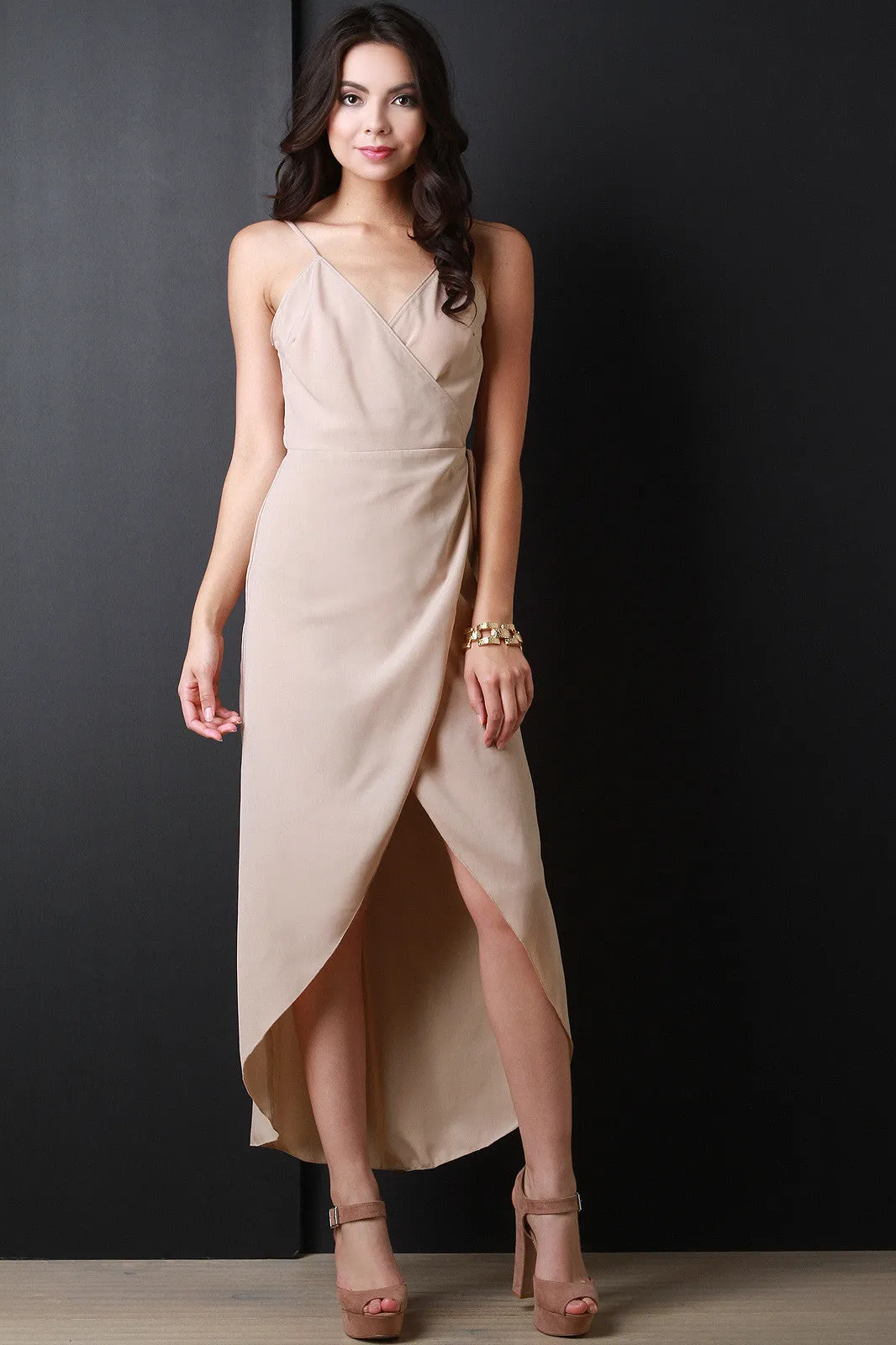 Surplice Wrap Maxi Dress