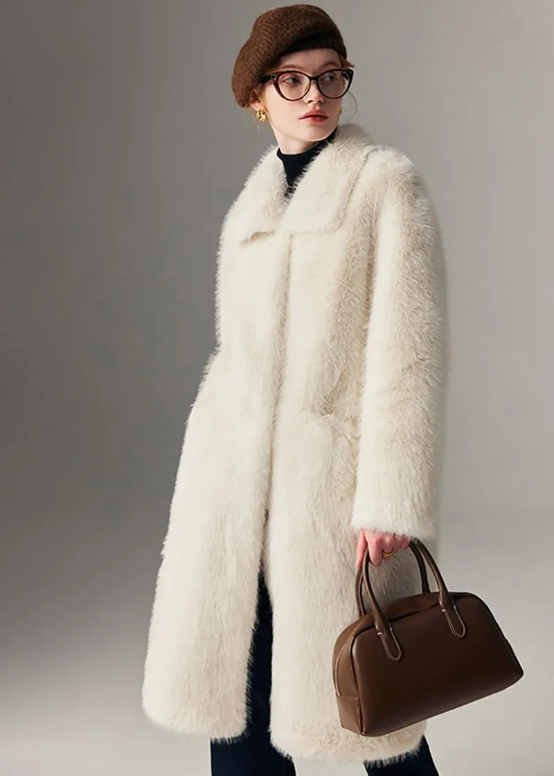 Thicken long Faux Mink fur coat