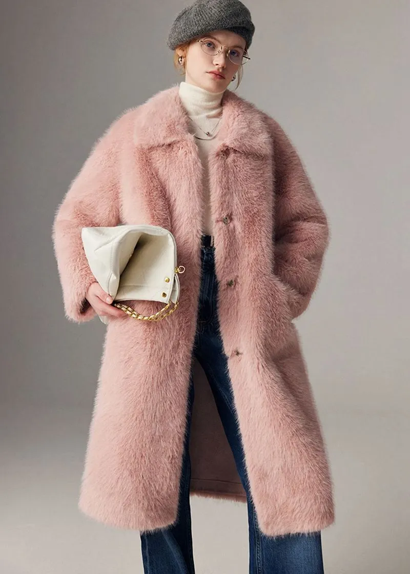 Thicken long Faux Mink fur coat