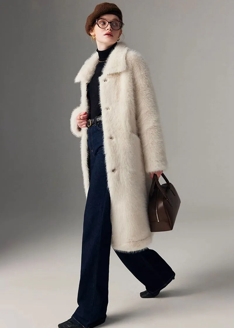 Thicken long Faux Mink fur coat