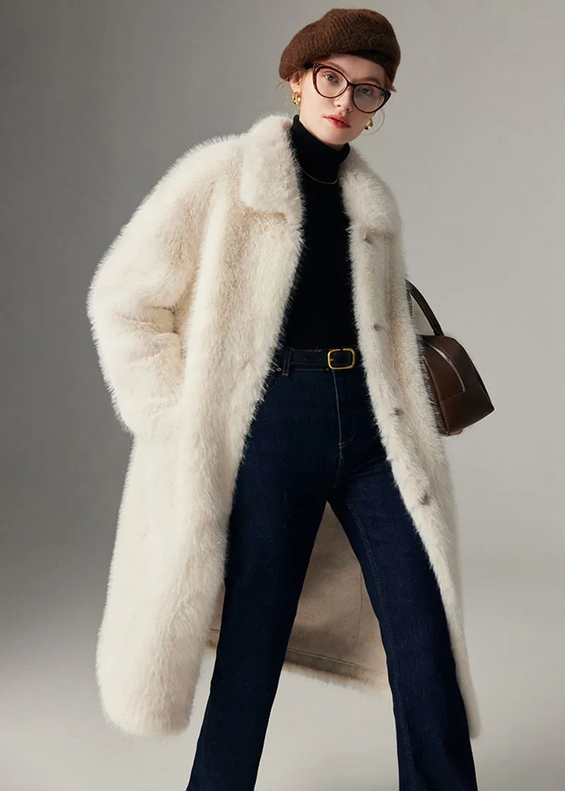 Thicken long Faux Mink fur coat