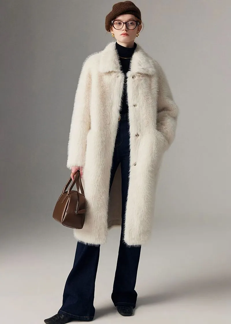 Thicken long Faux Mink fur coat