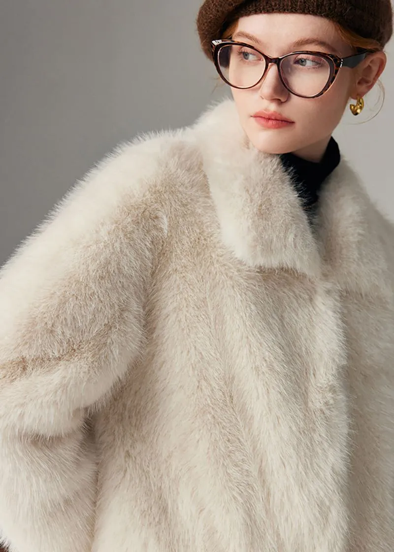 Thicken long Faux Mink fur coat