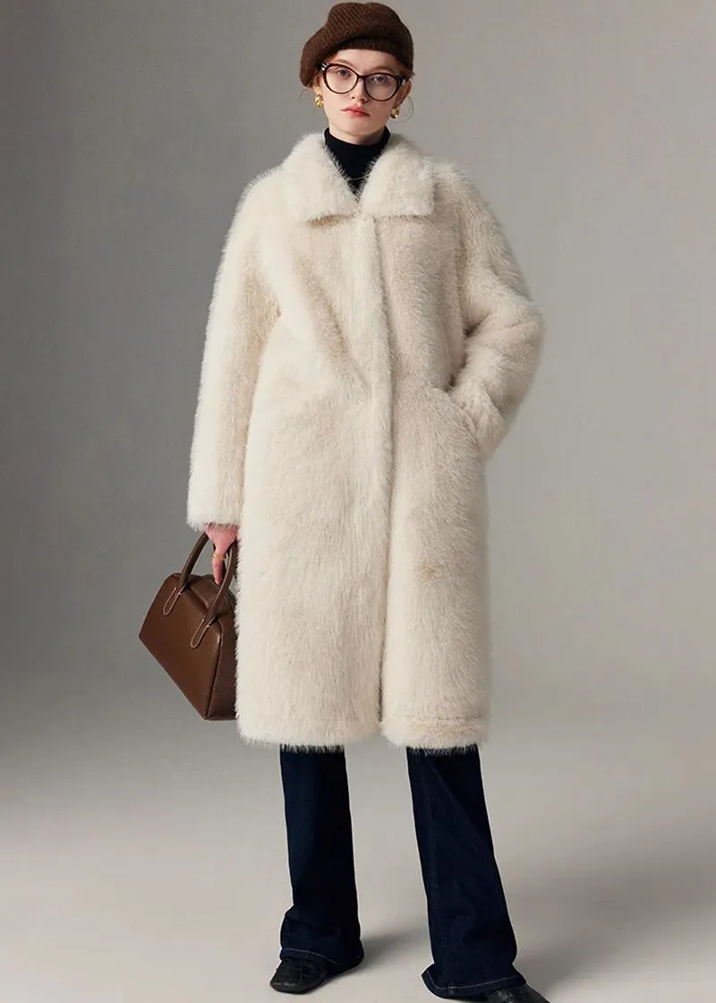 Thicken long Faux Mink fur coat