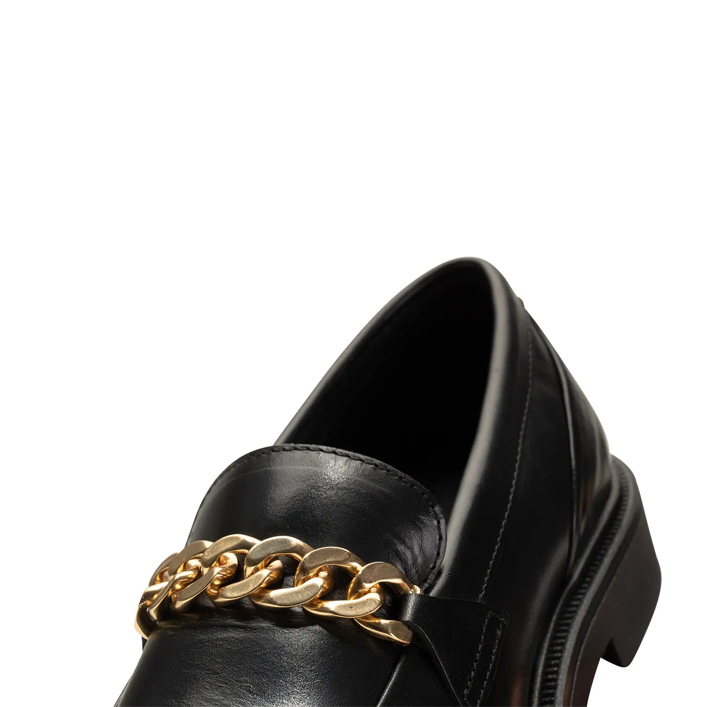 Thyra Chain Loafer Leather - BLACK