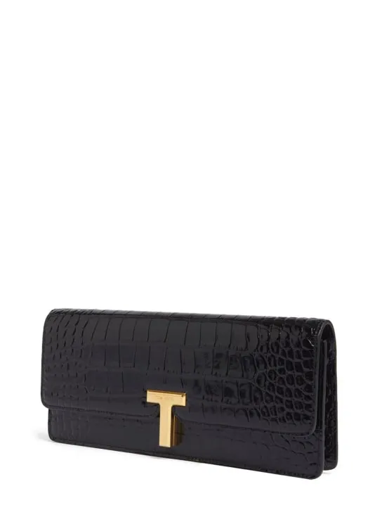 Tom Ford   Shiny embossed leather clutch 