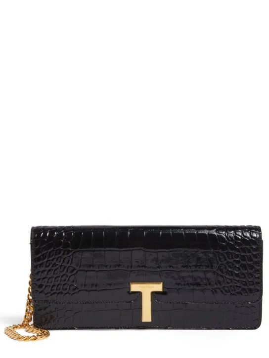 Tom Ford   Shiny embossed leather clutch 