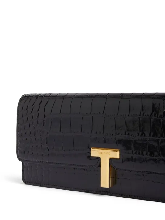 Tom Ford   Shiny embossed leather clutch 