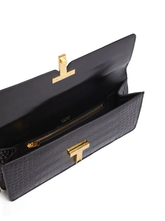 Tom Ford   Shiny embossed leather clutch 