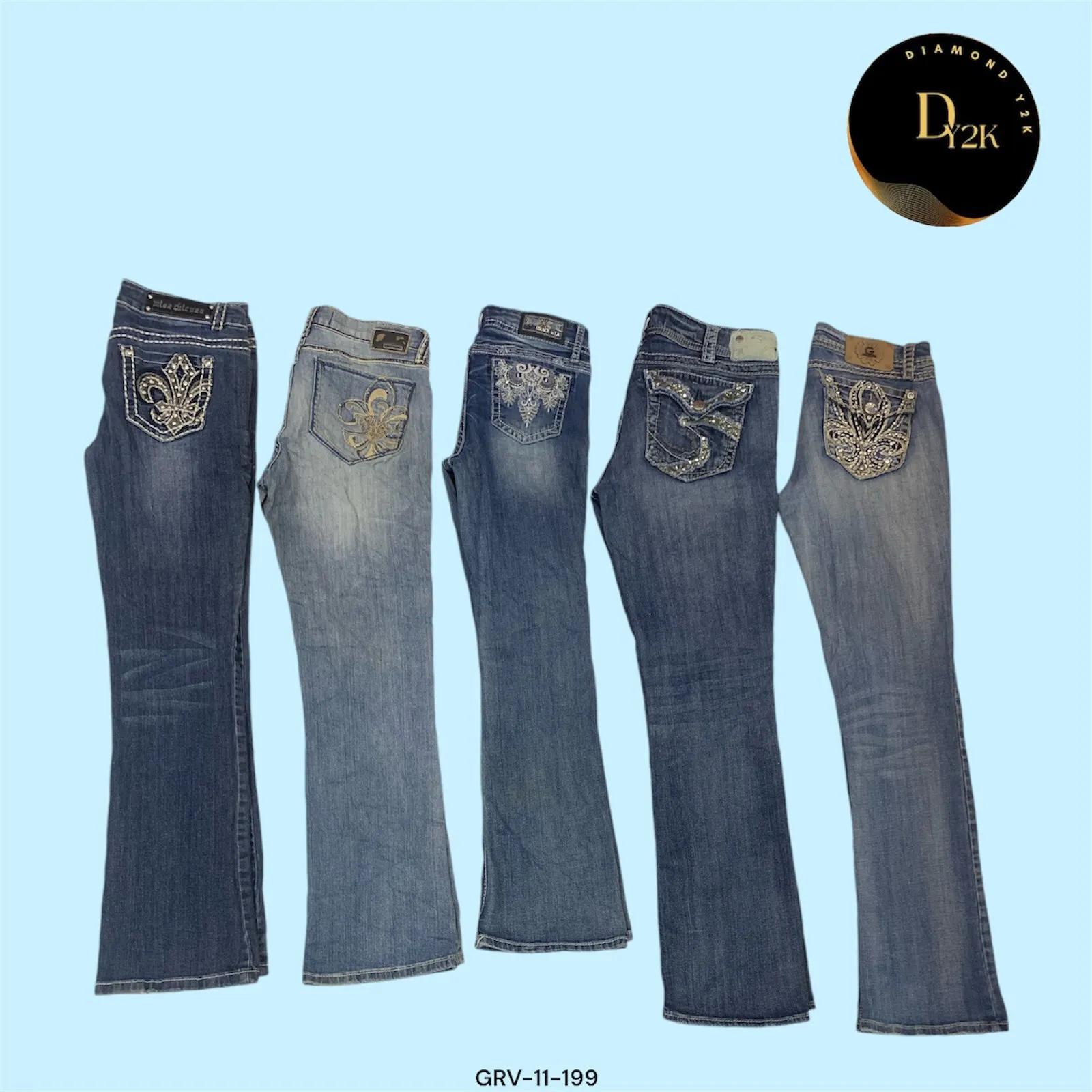 Trendy Y2K Bell Bottom Jeans - 90s Inspired Denim Style (GRV-11-199)