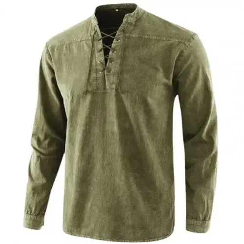 Tunic Vintage Lace Up Viking Shirts