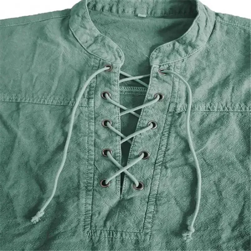 Tunic Vintage Lace Up Viking Shirts