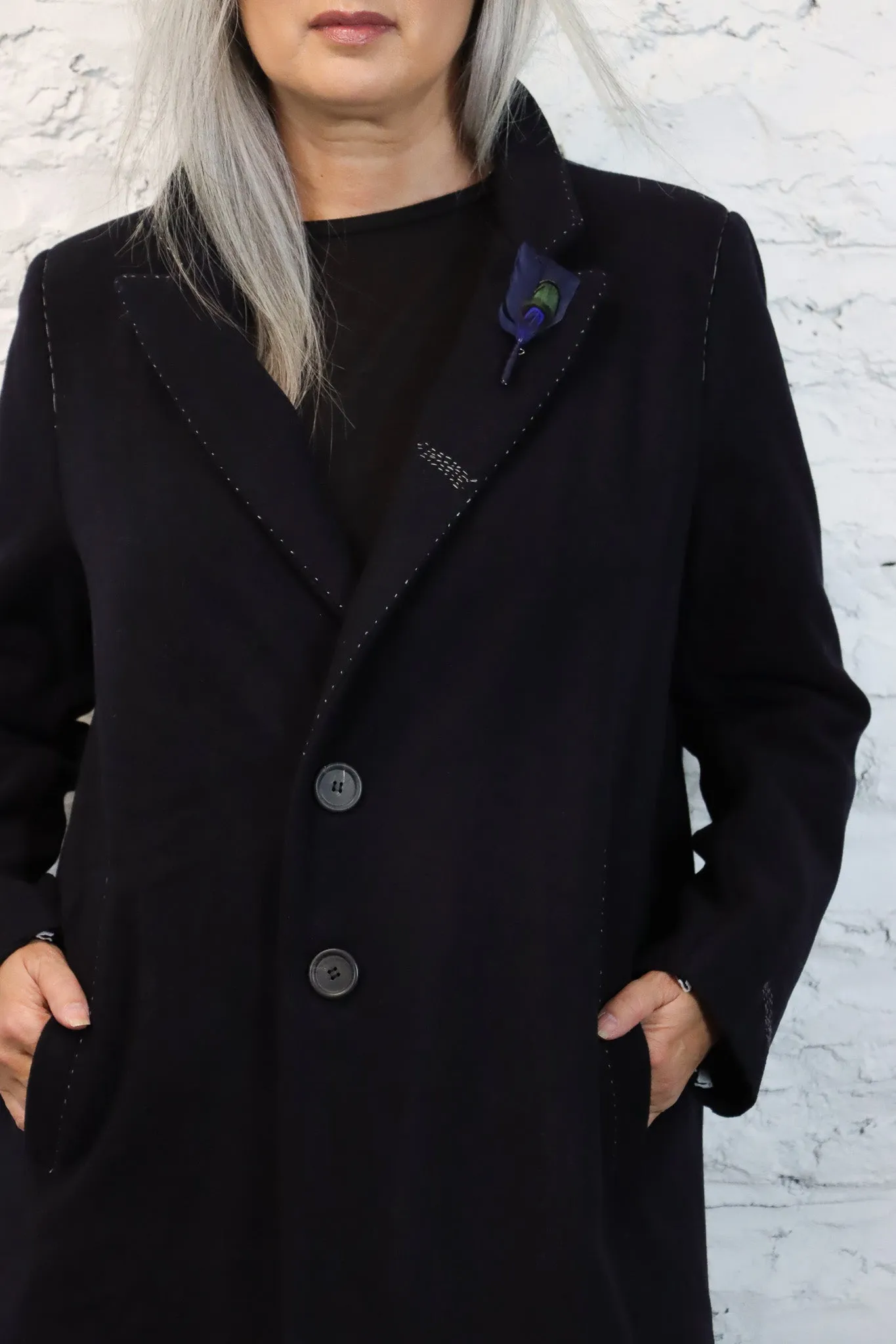 Umit Unal Black Wool Coat