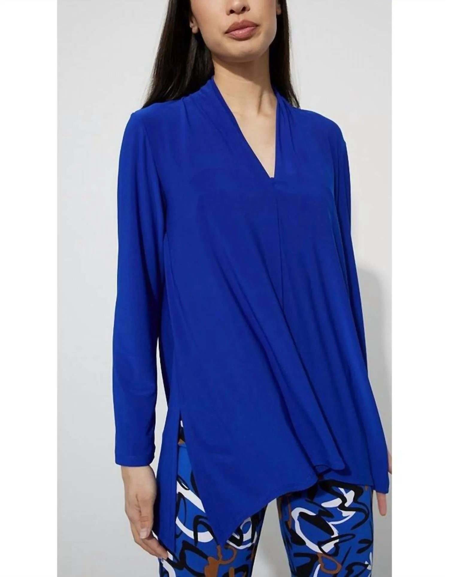 V Neck Tunic In Royal