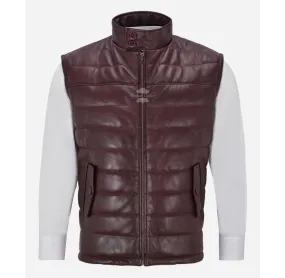 Vanguard Leather Gilet Men's Sleeveless Leather Jacket Vest