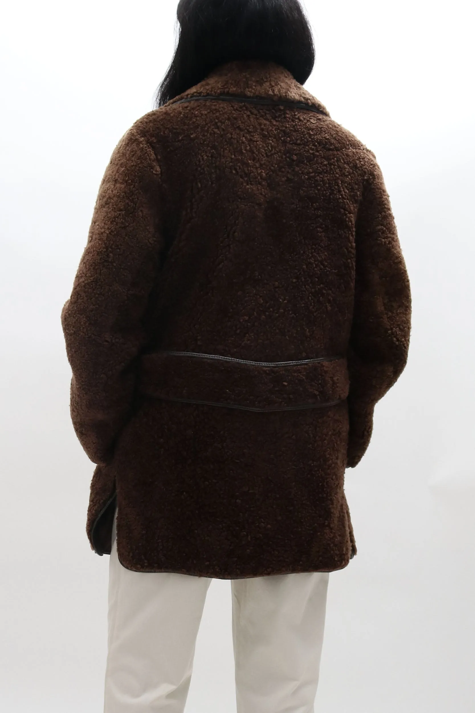 Vintage Brown Sheepskin Coat