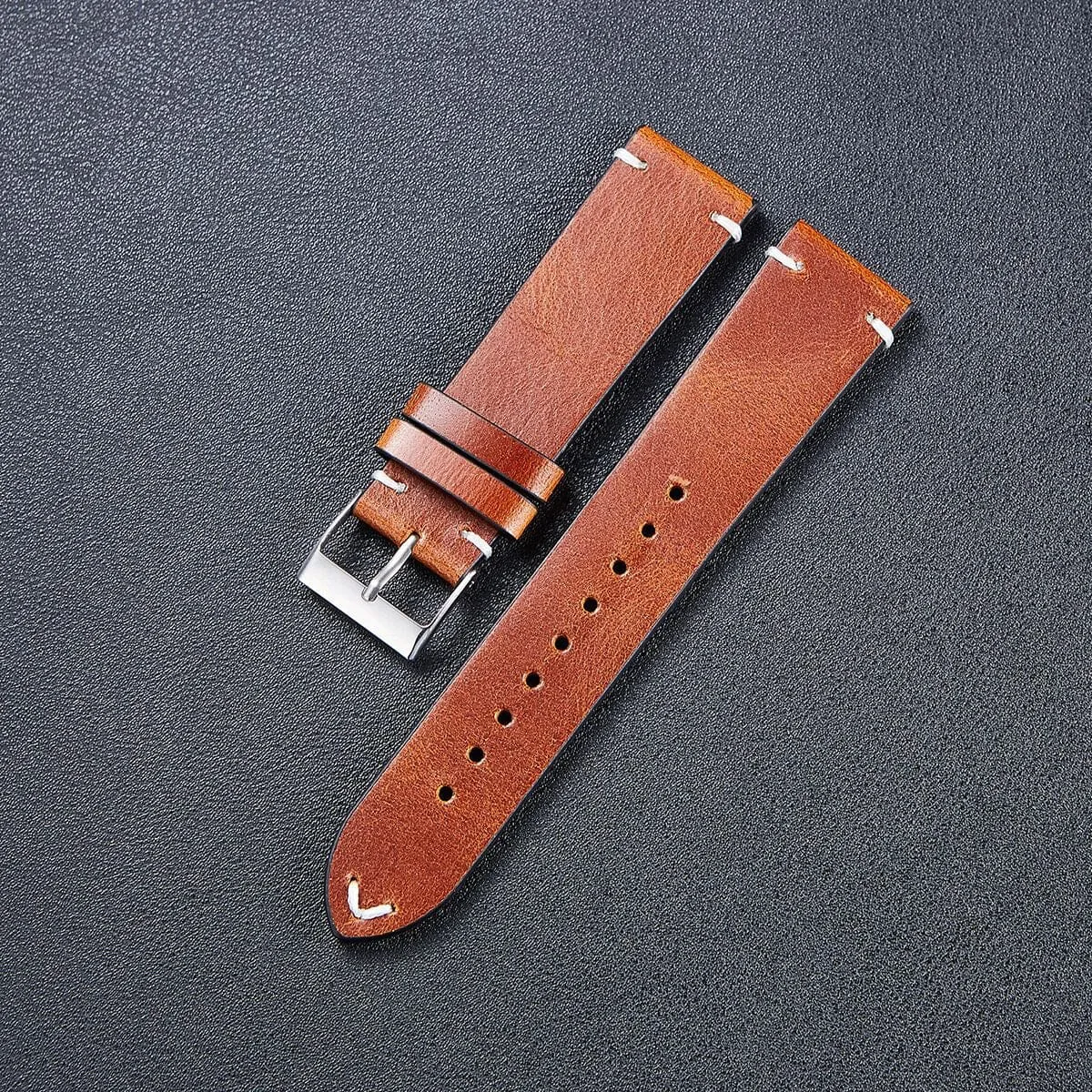 Vintage Oiled Leather Watch Straps Compatible with the Fossil Traditional 22mm Range