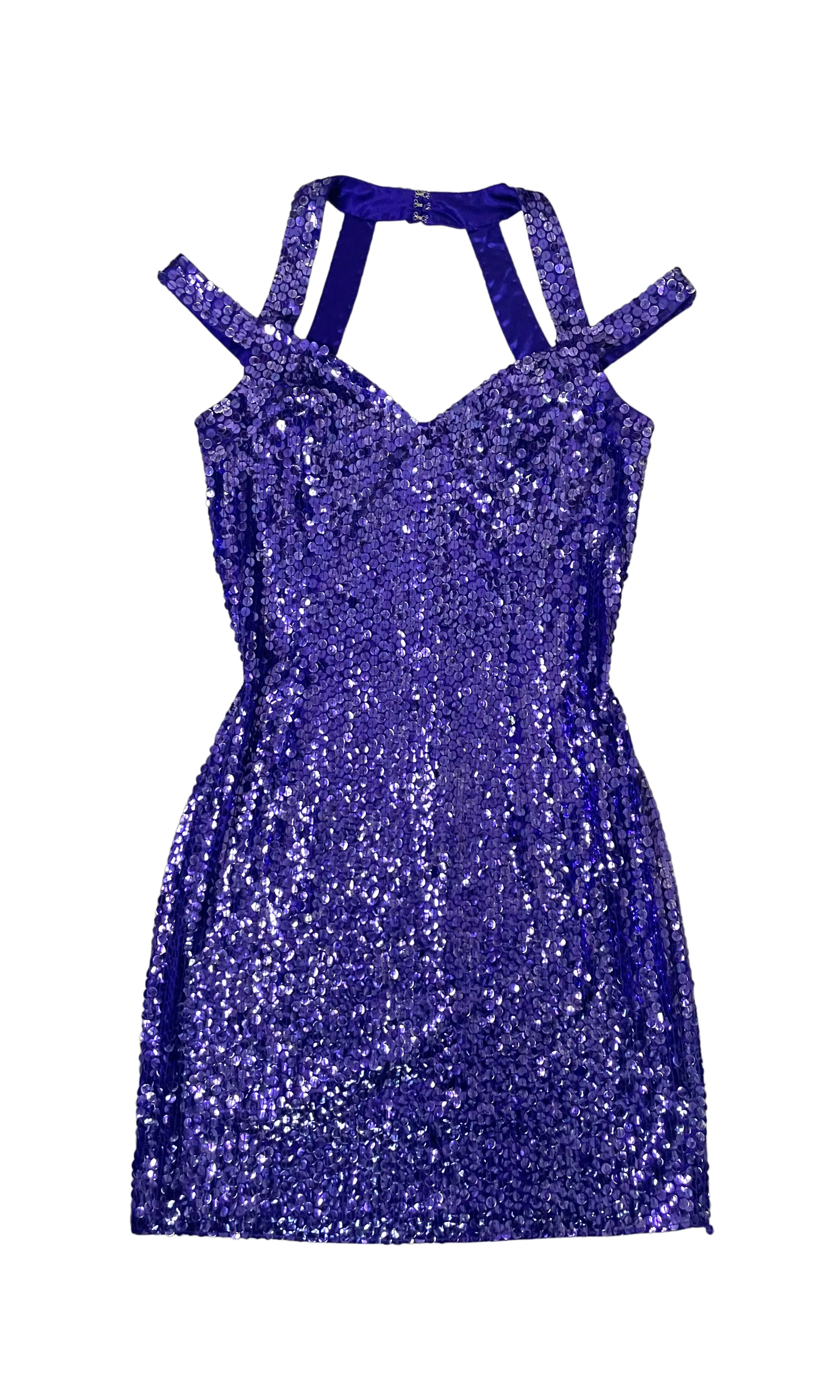 Vintage Purple Mini Sequin Cocktail Dress