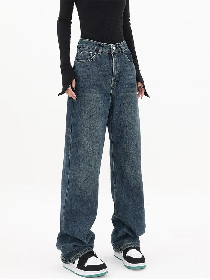 Wenkouban Blue Vintage Classic Boyfriend Jeans