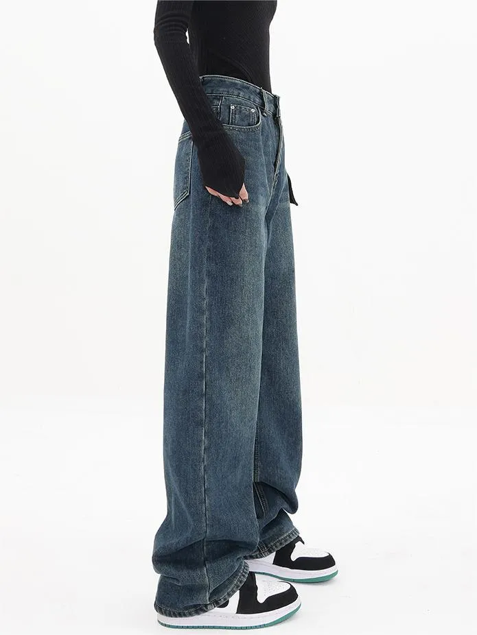 Wenkouban Blue Vintage Classic Boyfriend Jeans