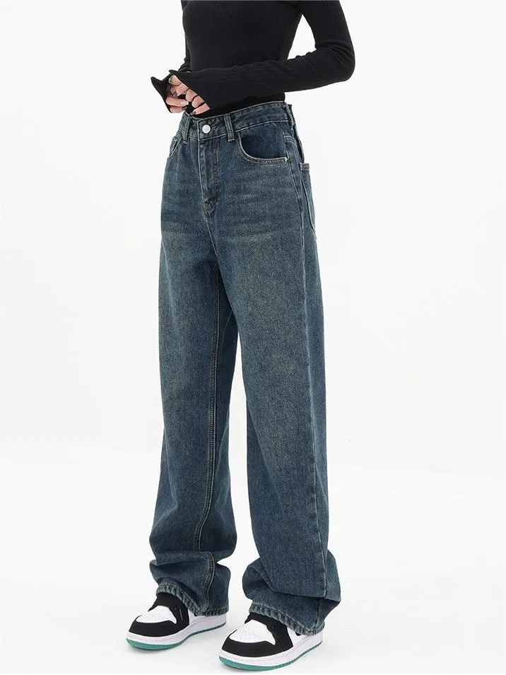 Wenkouban Blue Vintage Classic Boyfriend Jeans