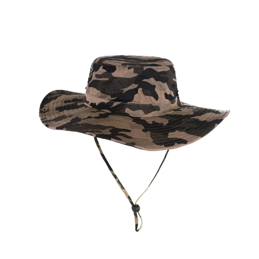 Wide Brim Boonie Bush Hat Military Camouflage Outdoor Fishing Hat Safari Cap YZ80173