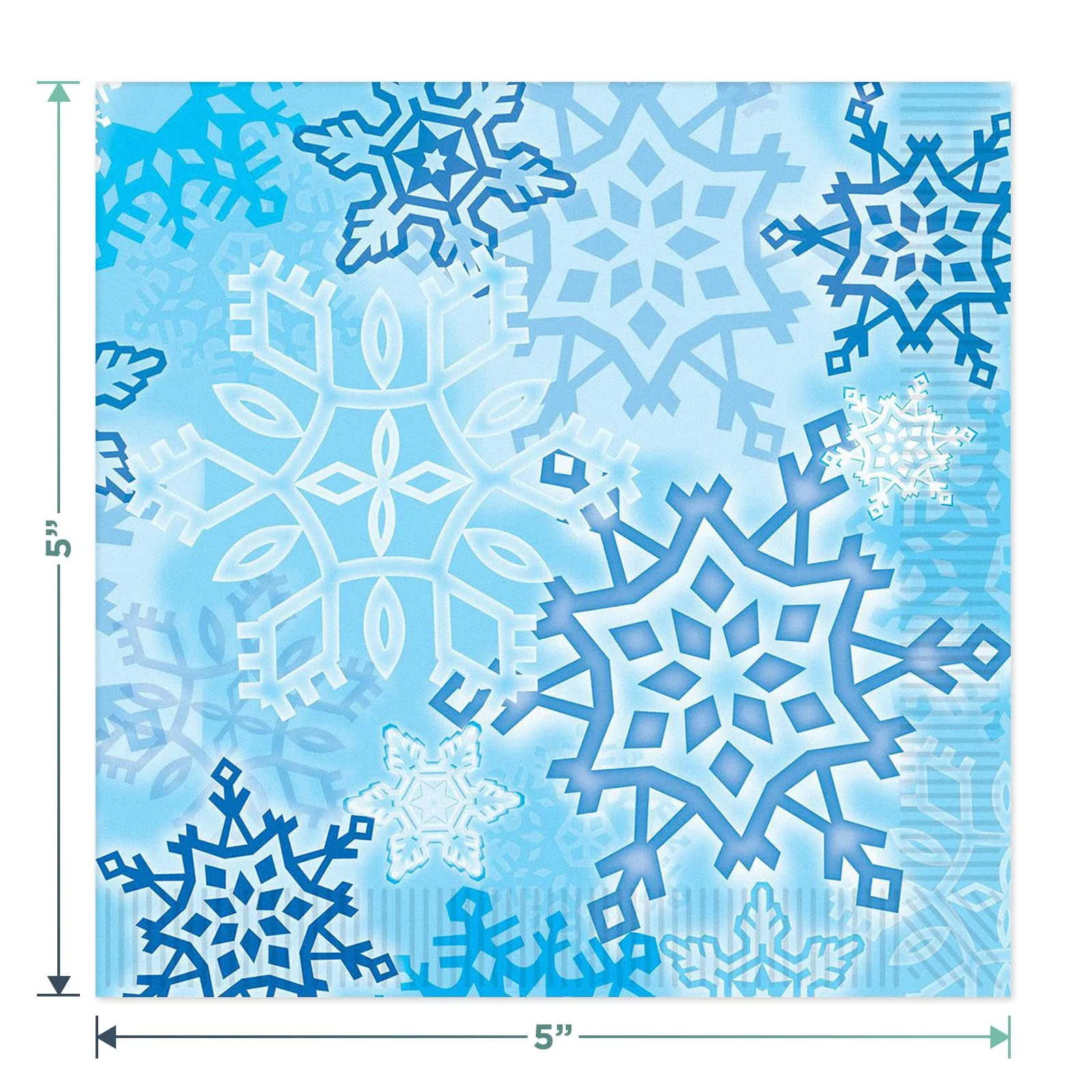 Winter Snowflake Dessert Paper Plates, Napkins, Table Cover, and Metallic Hanging Cutouts - Frozen Party Decorations and Snow Princess Party Supplies (Serves 16)