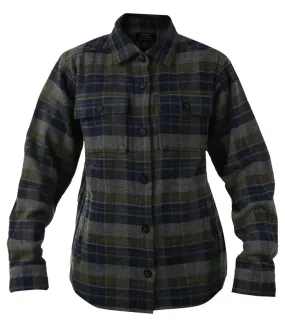 Women's Brawny Shacket - Olive / Navy Plaid