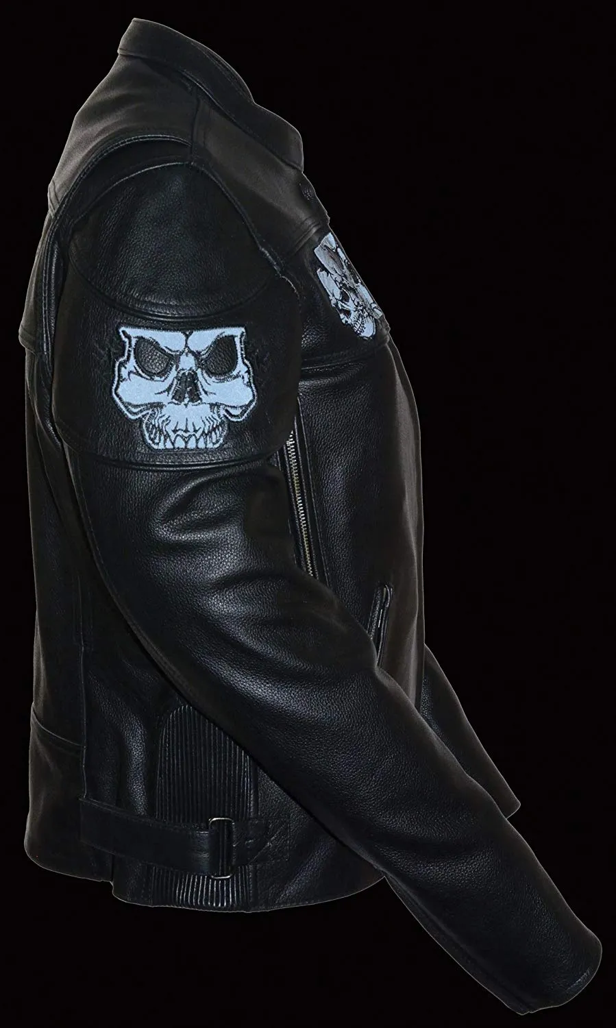 Women's Crossover Scooter Jacket w/ Reflective Skulls