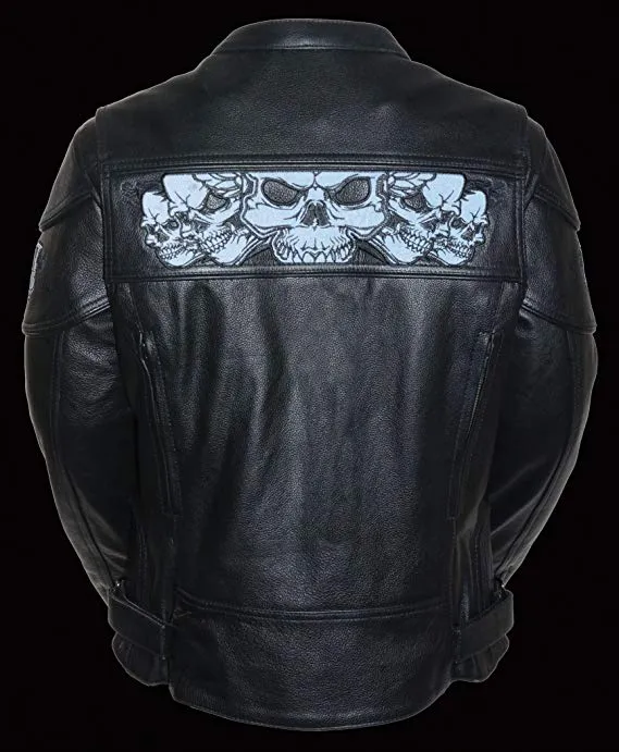 Women's Crossover Scooter Jacket w/ Reflective Skulls