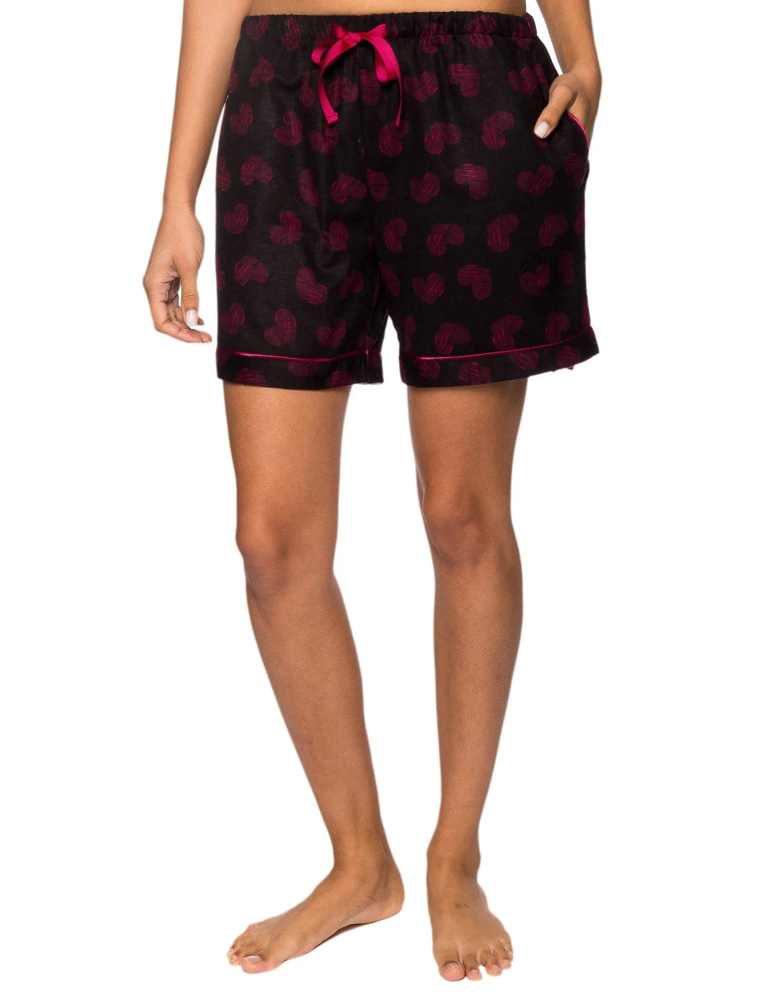 Women's Premium 100% Cotton Flannel Lounge Shorts 2-Pack