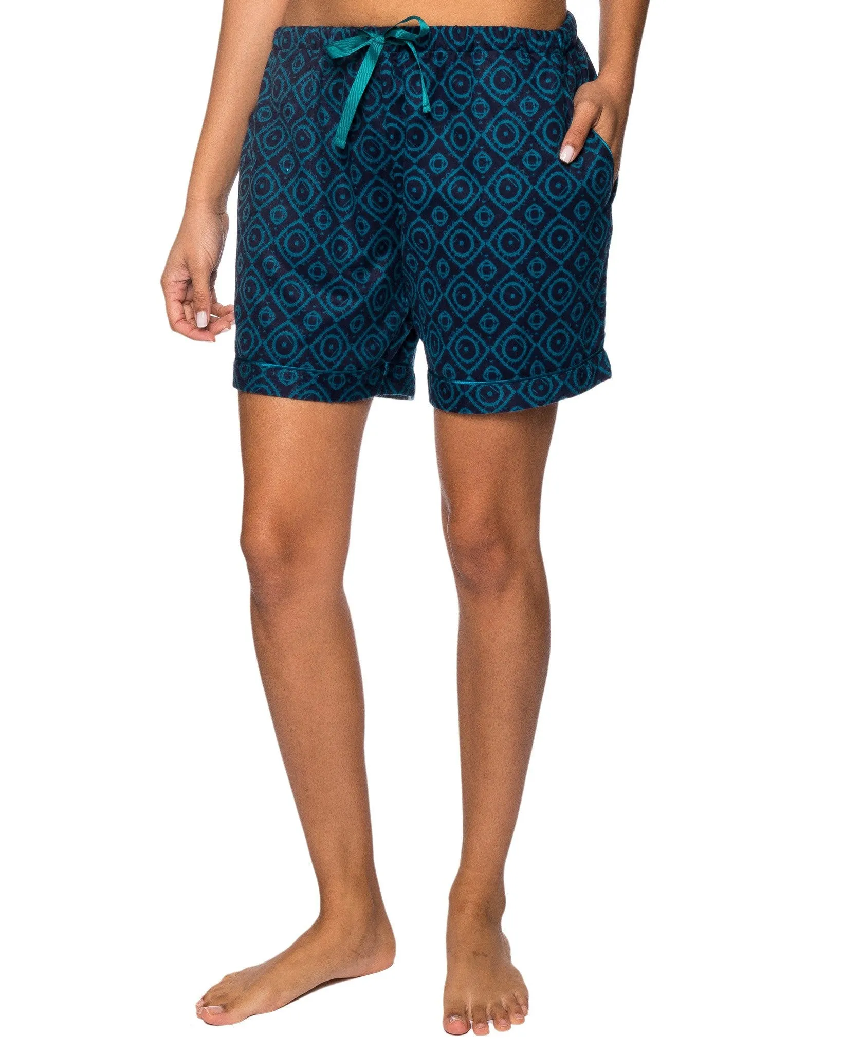 Women's Premium 100% Cotton Flannel Lounge Shorts 2-Pack