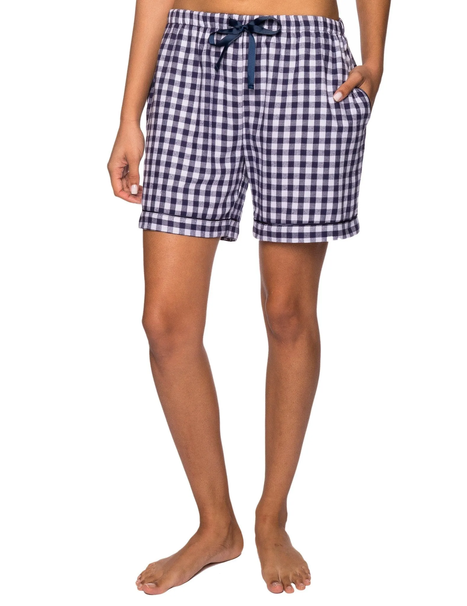 Women's Premium 100% Cotton Flannel Lounge Shorts 2-Pack